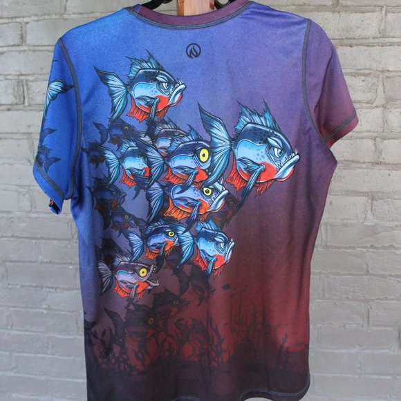 INKnBURN 2XL (12-14) PIRANHA TECH SHIRT SS Running Top NWOT! - Picture 9 of 14